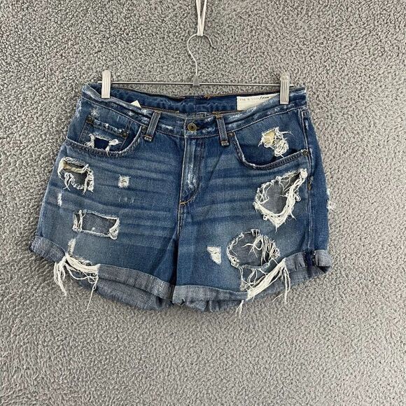 Rag & bone distressed boyfriend short Women 30‎ Rebel Jean - Picture 1 of 15